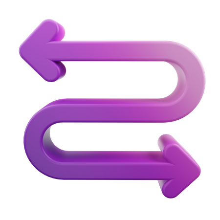 Zigzag Arrow Left Right  3D Icon