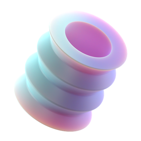 Zigzag Cylinder  3D Icon