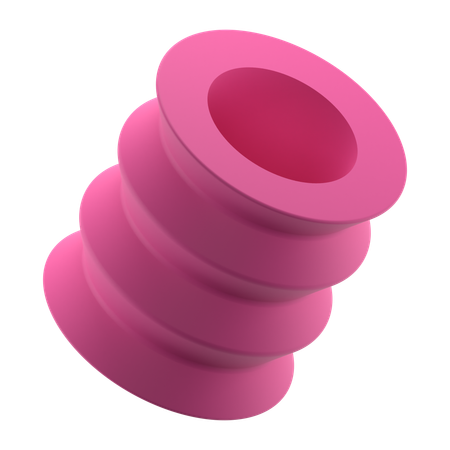 Zigzag Cylinder  3D Icon