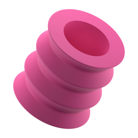 Zigzag Cylinder  3D Icon