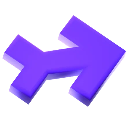 Zigzag a la derecha  3D Icon