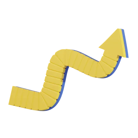 Zigzag Direction Arrow  3D Icon