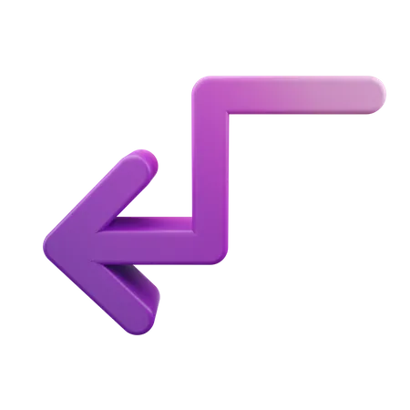 Zigzag Down Left Arrow  3D Icon