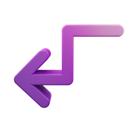 Zigzag Down Left Arrow  3D Icon