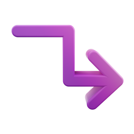 Zigzag Down Right Arrow  3D Icon