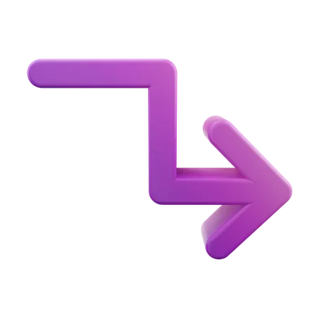 Zigzag Down Right Arrow  3D Icon