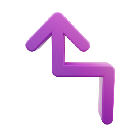 Zigzag Left Up Arrow  3D Icon