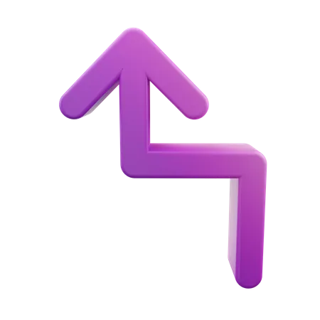 Zigzag Left Up Arrow 3D Icon