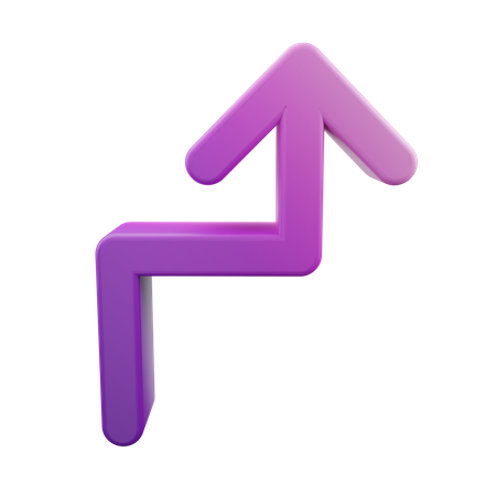 Zigzag Right Up Arrow  3D Icon