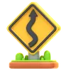 Zigzag Road Sign