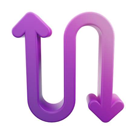 Zigzag Up Down Arrow  3D Icon