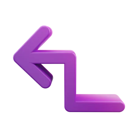 Zigzag Up Left Arrow  3D Icon