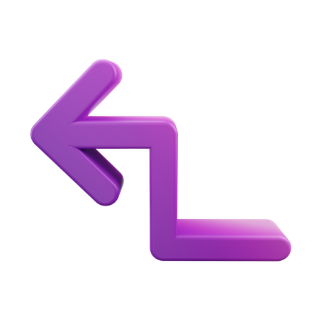 Zigzag Up Left Arrow  3D Icon