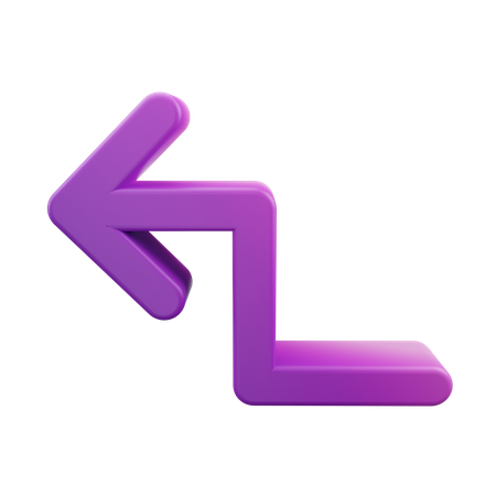 Zigzag Up Left Arrow 3D Icon