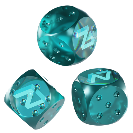 Zil Glass Dice Crypto  3D Icon