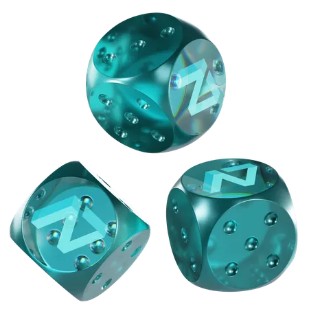 Zil Glass Dice Crypto  3D Icon