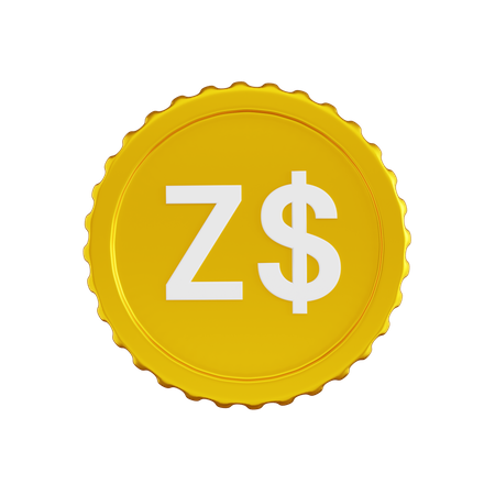 Zimbabwe Dollar Coin  3D Icon