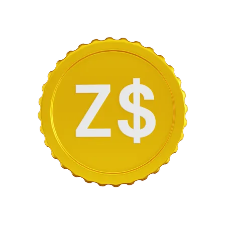 Zimbabwe Dollar Coin  3D Icon