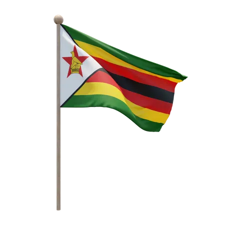 Mât de drapeau du Zimbabwe  3D Flag