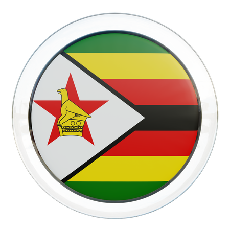 Zimbabwe Round Flag  3D Icon