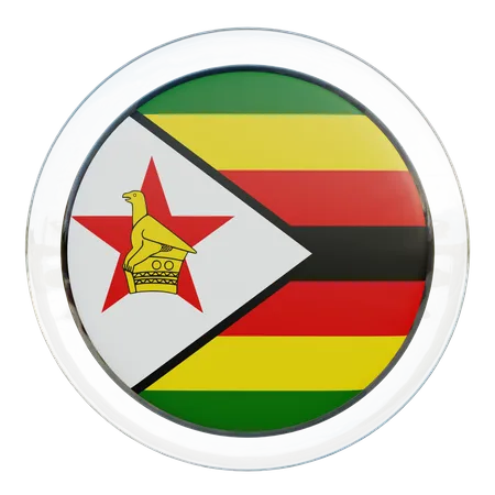 Zimbabwe Round Flag  3D Icon