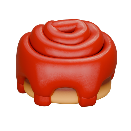 Zimtschnecke Rot  3D Icon