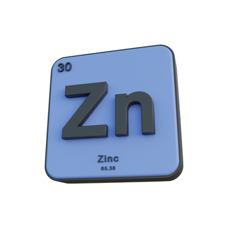 Zinc  3D Illustration