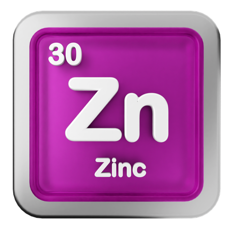 Zinc Periodic Table  3D Icon