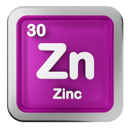 Zinc Periodic Table  3D Icon