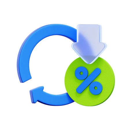 Zinssenkung  3D Icon