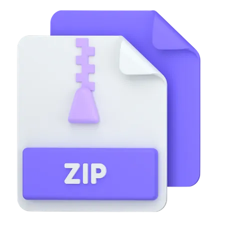 Compress File Format 3D Icon