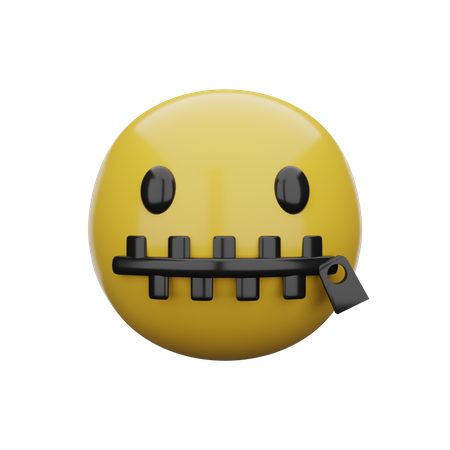 Bouche zippée  3D Emoji