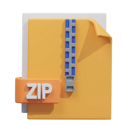This Creatively Designed 3 D ZIP File Icon Represents Compressed Files And Archives In Digital Platforms The Eye Catching Orange And Blue Colors And The Detailed Design Are Perfect For Any Tech Related Interface Enhancing Both Functionality And Aesthetic Appeal 3D Icon