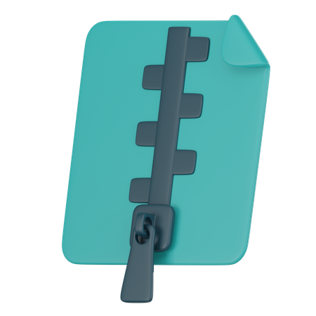 Zip Document  3D Icon