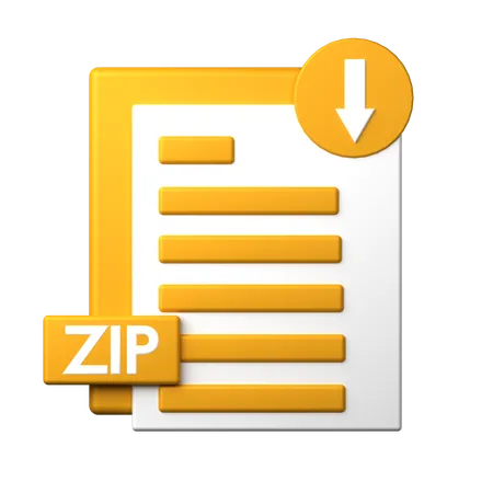 Zip Download  3D Icon