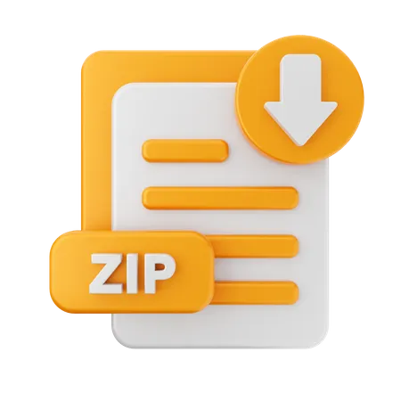 Zip Download  3D Icon