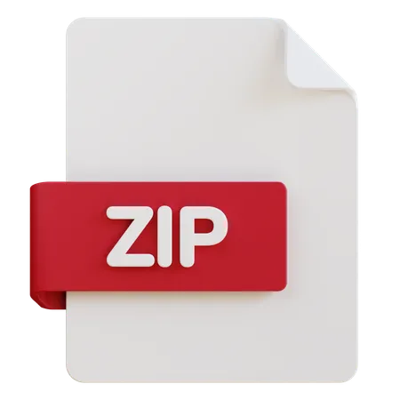 3 D Illustration Of Zip File Extension 3D Icon