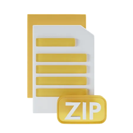 Zip File Icon 3 D Illustration 3D Icon