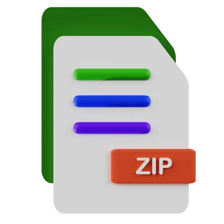 Zip File  3D Icon