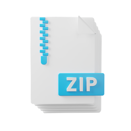 Zip File  3D Illustration