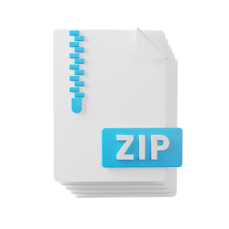 Zip File 3D Illustration