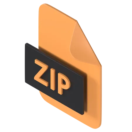 Zip File  3D Illustration