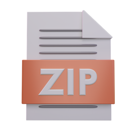 Zip File 3D Icon