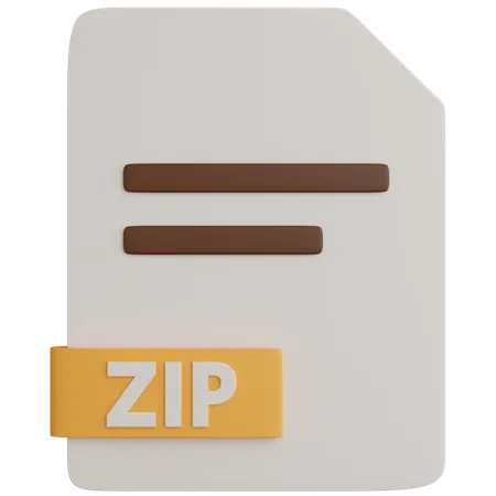 3 D Rendering Zip File Type Isolated 3D Icon
