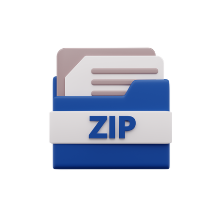 Zip File 3D Icon