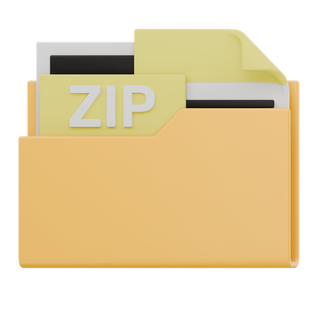 Zipファイルフォルダ  3D Icon