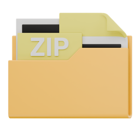 Zip File Folder  3D Icon