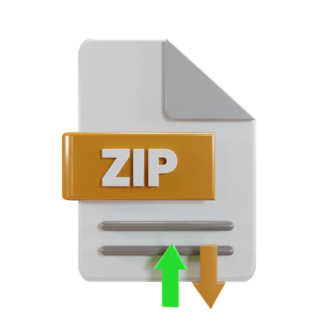 Zip File Transfer  3D Icon