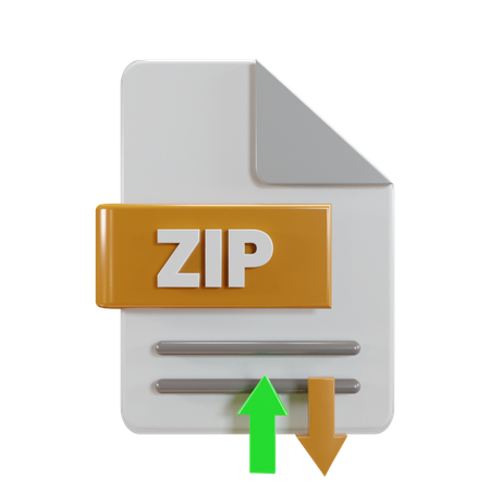 Zip File Transfer  3D Icon