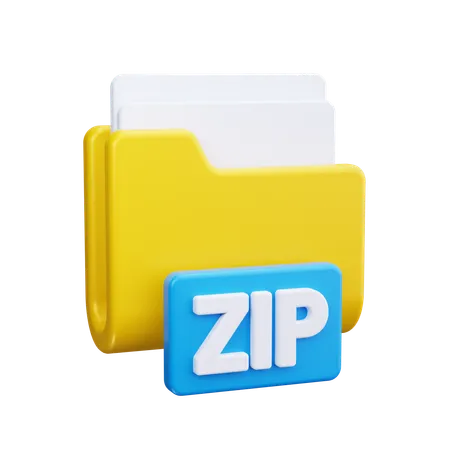 Zip 폴더  3D Icon